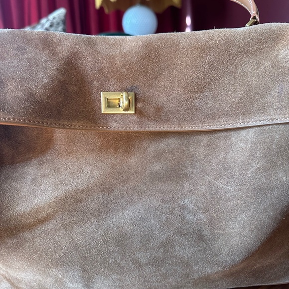 Brown Handbag Kelly Top Handle 2Way Purse Medium Size - Picture 2 of 8